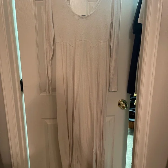 Free People Beach Elegant Cream Long Sleeve Maxi Dress - Picture 3 of 3